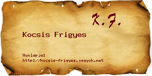 Kocsis Frigyes névjegykártya